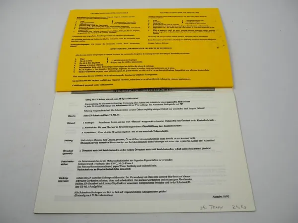 Original ZF AP-9 Planetenachse Ersatzteilliste Terex Dumper Parts List 06/1996