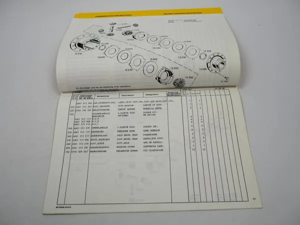Original ZF AP-9 Planetenachse Ersatzteilliste Terex Dumper Parts List 06/1996