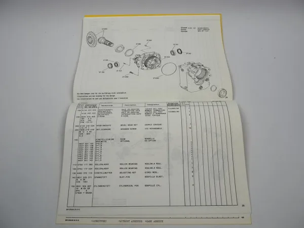 Original ZF AP-B 745 Planetenachse 2HL70 Getriebe Ersatzteilliste Fendt 09/95