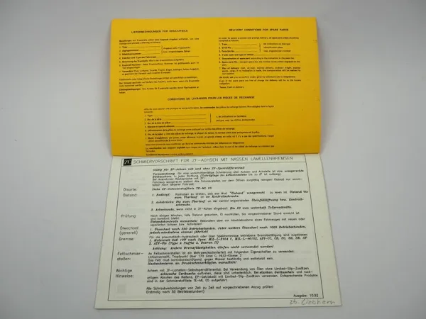 Original ZF APL-B 755 Planetenlenkachse Ersatzteilliste Liebherr Parts List 4/91