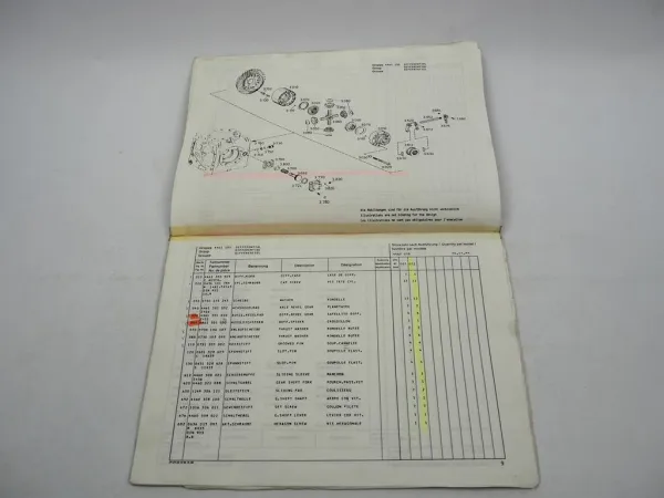 Original ZF CK -7 CK Z-7 Achseinsatz Ersatzteilliste Krupp Parts List 12/1989