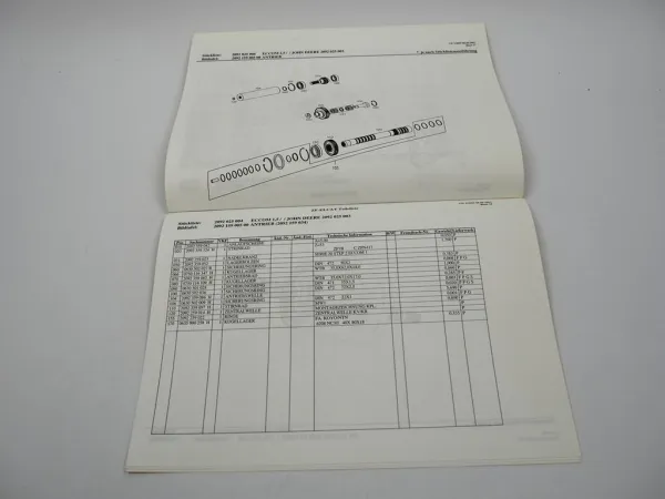 Original ZF ECCOM 1,5 Getriebe Ersatzteilliste John Deere Technische Daten 8/03