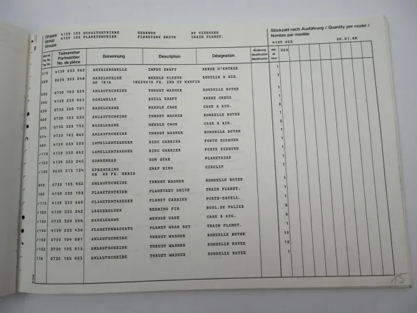 Original ZF Ecomat 6 HP 600 Getriebe Ersatzteilliste Krupp Parts List 01/1988