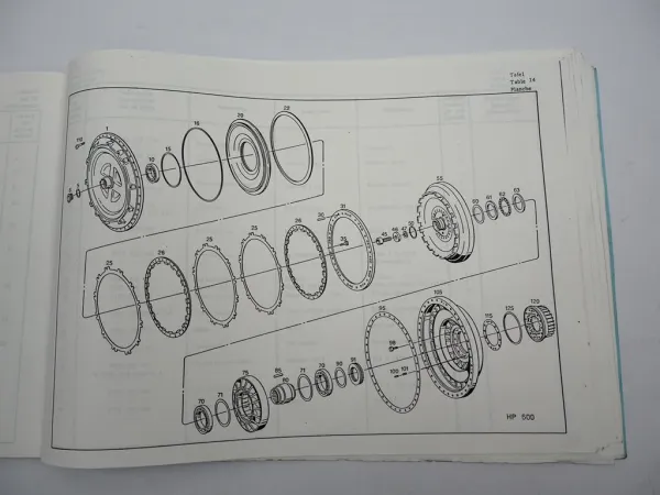 Original ZF Ecomat 6 HP-600 Getriebe Ersatzteilliste Liebherr Parts List 09/1985