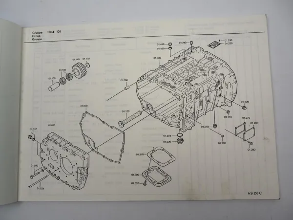 Original ZF Ecomid 6 S 150 C Getriebe Ersatzteilliste MAN Parts List 02/1988