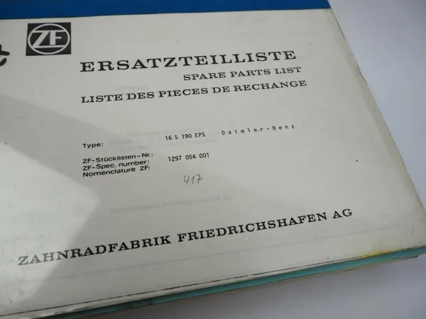 Original ZF Ersatzteillisten Achsen Getriebe 99 Stück zb. VOLVO IVECO MAN Mercedes Benz