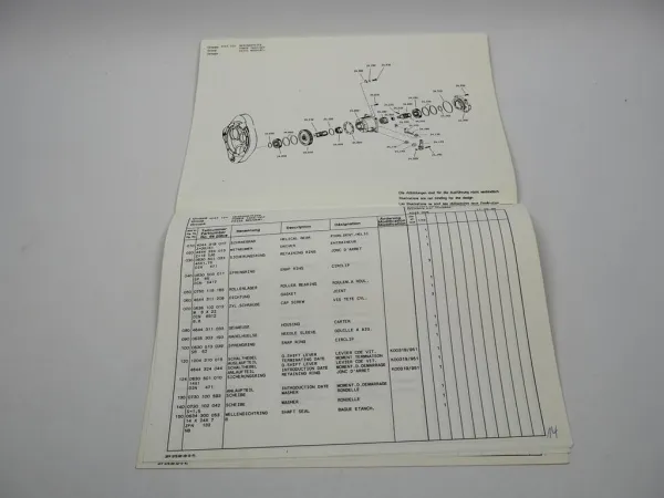Original ZF HN-500 Wandlergetriebe Ersatzteilliste Krupp Parts List 05/1995