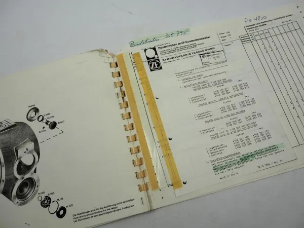 Original ZF PK-4200 Reduplangetriebe Ersatzteilliste Spare Parts List 06/1983