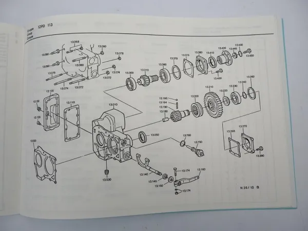 Original ZF S 6-36 Synchroma Getriebe Ersatzteilliste MAN Parts List 02/1989