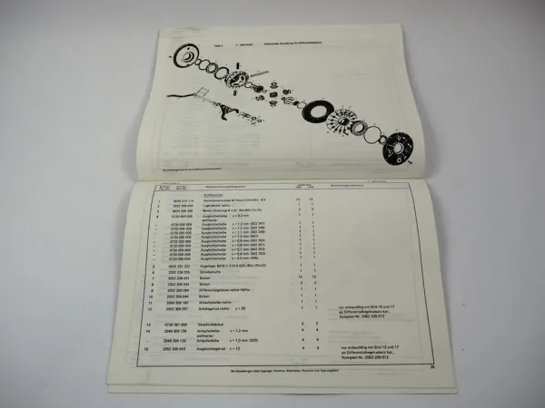 Original ZF T-3312 Schleppertriebwerk (ersetzt T-335) Ersatzteilliste Fendt 1972
