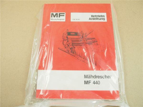 originale Massey Ferguson MF 440 Mähdrescher Betriebsanleitung 1979 Wartung