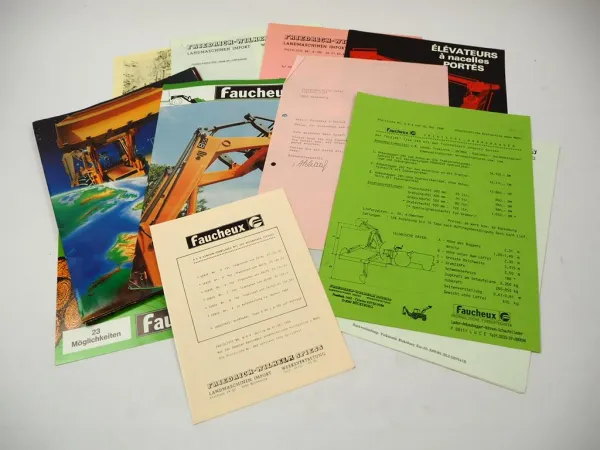 Originale Prospekte Brochure Faucheux Frontlader Großballenladegerät Preisliste