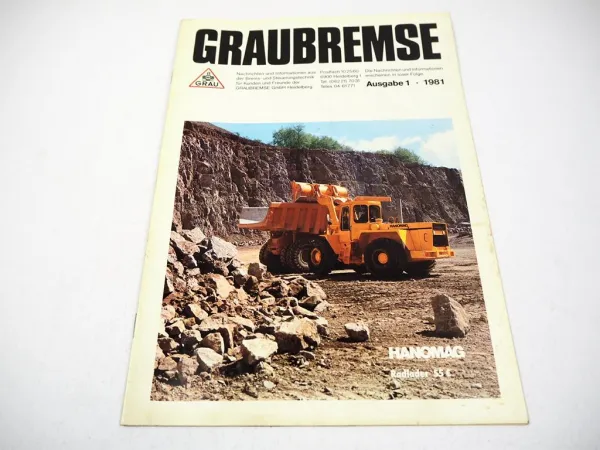 Originale Werkszeitschrift Graubremse Hydraulische Pendelachsabstützung Radlader