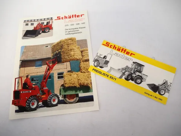 Originaler Prospekt Schäffer Kompaktlader 225 332 336 442 Preisliste 1993