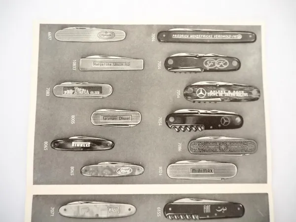 Oskar Kemper Solingen Stahlwaren Taschenmesser mit Auto Werbung Prospekt 1960er