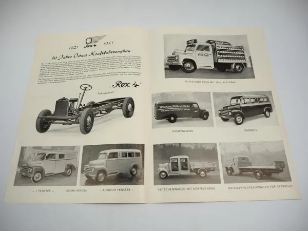 Ostner Rex 4 Kleinlastkraftwagen Prospekt Technische Daten Preisliste 1930er J.