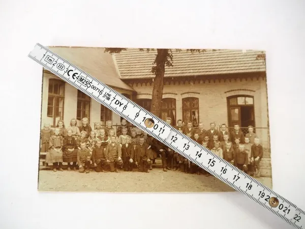 Pappfoto Apenrade Dänemark 1883 Schulklasse Schulhaus