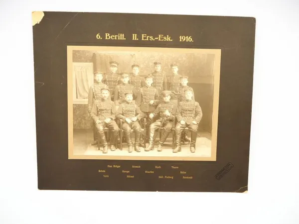 Pappfoto Husaren 6. Beritt. 2. Ersatz Eskadron 1916
