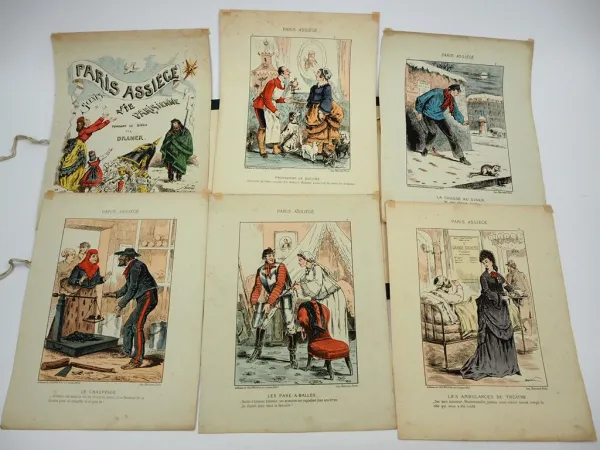 Paris Assiege Scenes de la vie Parisienne Dranere Bildtafeln ca. 1871 unvollst.