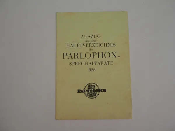 Parlophon Sprechapparate 1928 Prospekt Grammophon Parlonette Zubehör