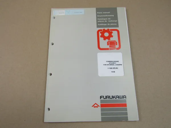 Parts List Cummins NTA 855C Engine for Furukawa 375 Wheel Loader Ersatzteilliste