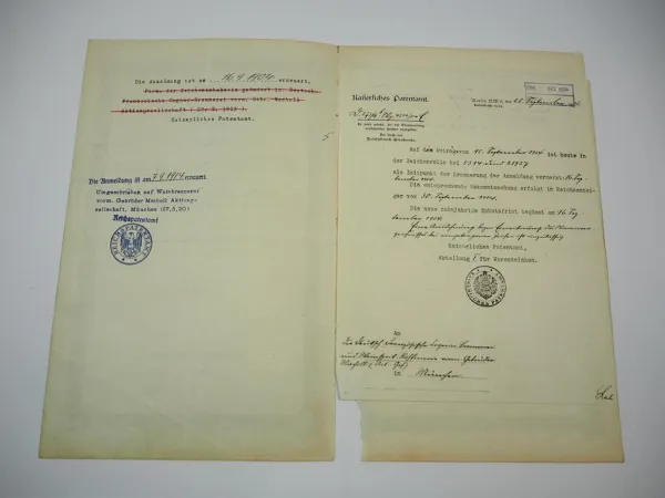 Patent Urkunde Macholl Cognac München Kaiserliches Patentamt 1895