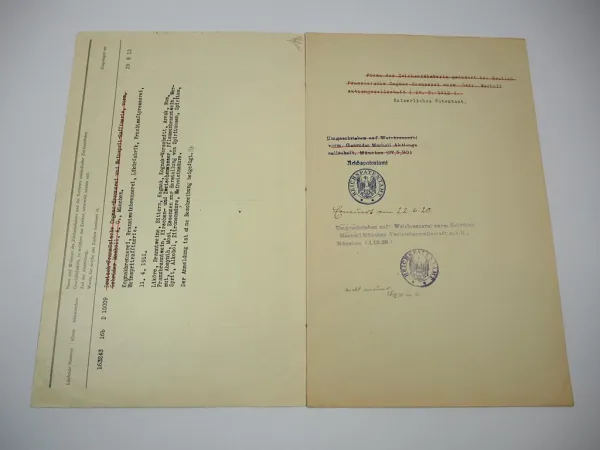 Patent Urkunde Macholl Cognac München Kaiserliches Patentamt 1912/1920