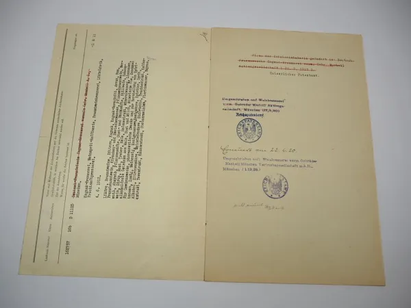 Patent Urkunde Macholl Cognac München Reichspatentamt 1912/1920
