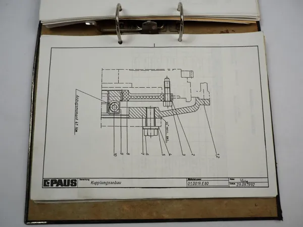 Paus RL851 Radlader Ersatzteilliste ca. 1992 mit Motor Deutz FL 1011/T