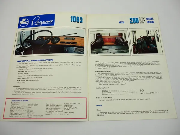 Pegaso 1083 LKW Truck Prospekt Brochure Spanien 1975 in englisch