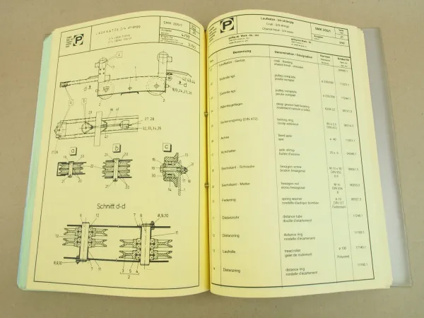 Peiner SMK 205/1 Turmdrehkran Betriebsanweisung Ersatzteilkatalog 1992
