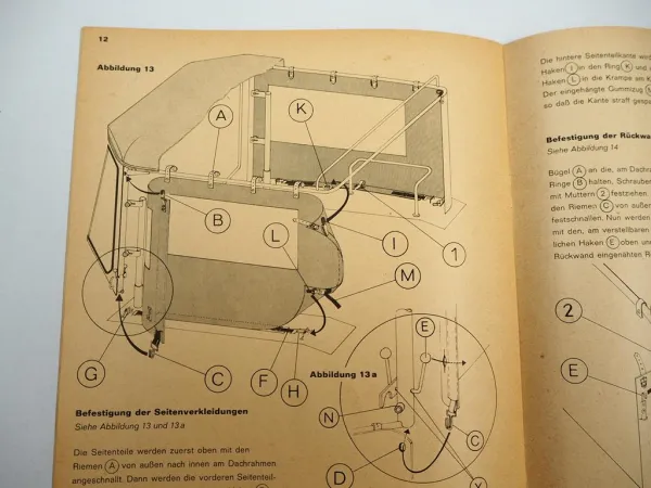 Peko GM20 Coupe 400 Verdeck f. Schlepper z.B. Hanomag Montageanleitung 1960/70er