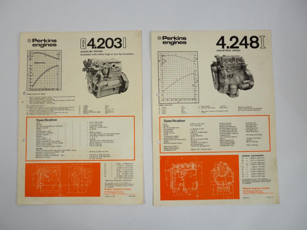 Perkins 4.203 4.248 Engines Specification Motor Datenblatt 1974/75