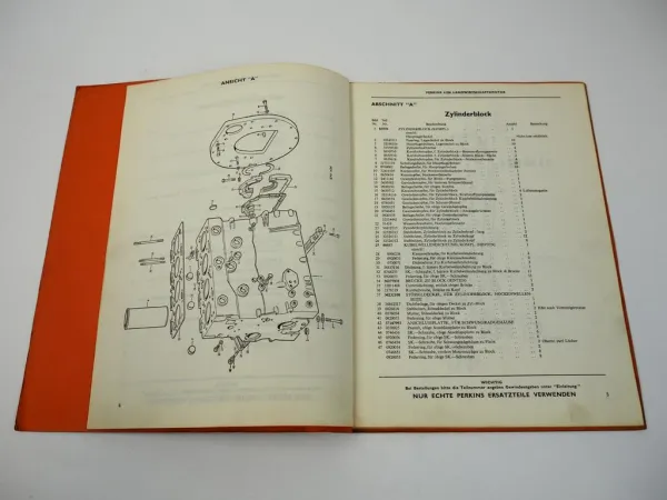 Perkins 4.236 Diesel Motor Ersatzteilkatalog Claas Matador Ersatzteilliste 1965