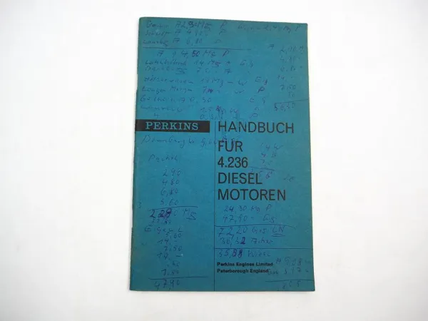 Perkins 4.236 Dieselmotor Betriebsanleitung Bedienungsanleitung 1966 Original