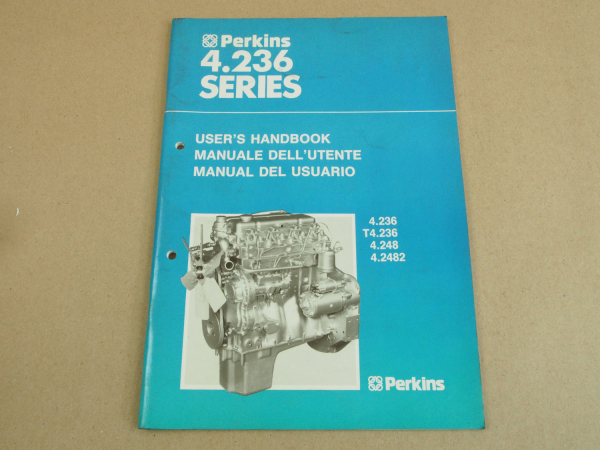 Perkins 4.236 Series 4-Cylinder T 4.236 4.248 4.2482 Users Handbook Manuel del U
