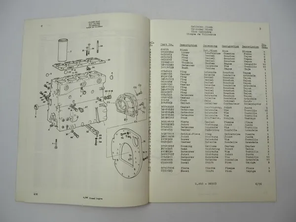 Perkins 4.248 Motor Ersatzteilliste Parts Book für Claas Mercator 50 Consul 1976