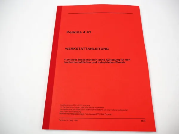 Perkins 4.41 Motor Werkstatthandbuch Reparaturanleitung 1996 MF 4225 4235 4240 6120