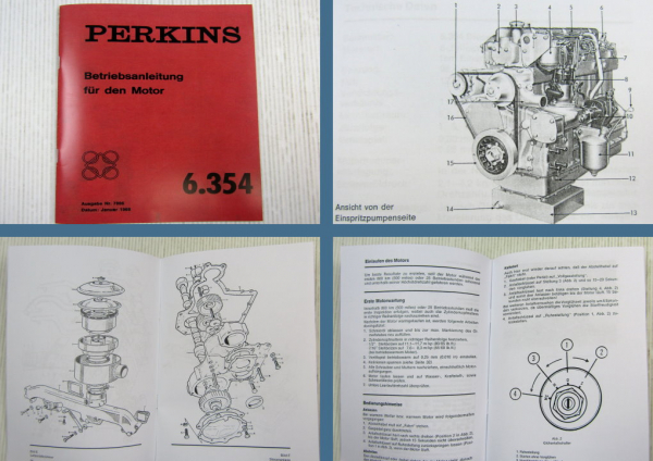 Perkins 6.354 Dieselmotor Betriebsanleitung 1968