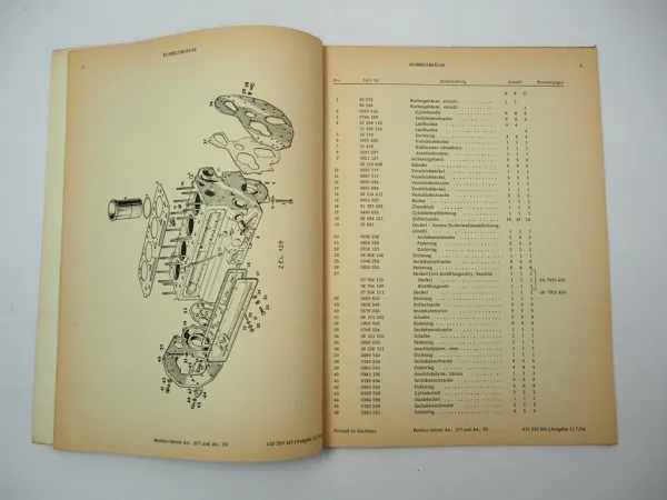 Perkins A4.107 A4.99 Motor Ersatzteilliste f. Massey Ferguson MF 31 86 630S 1964