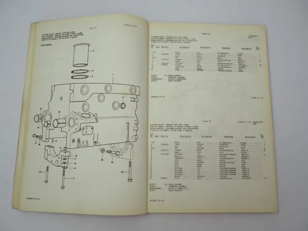 Perkins A4.236 Motor Ingersoll Rand Ersatzteilliste Spare Parts List 1973