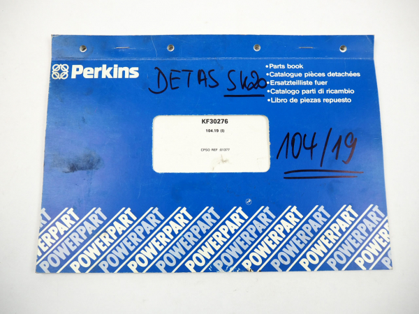 Perkins KF30276 104.19 Motor Ersatzteilliste Parts Book Catalogue pieces 1995