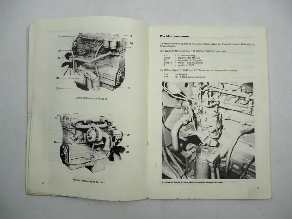 Perkins T6.3544 6.3544 6.3724 Dieselmotor Betriebsanleitung Ersatzteilliste 1986