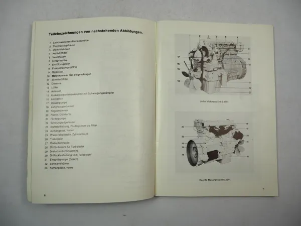 Perkins T6.3544 6.3544 6.3724 Dieselmotor Betriebsanleitung Wartung 1980