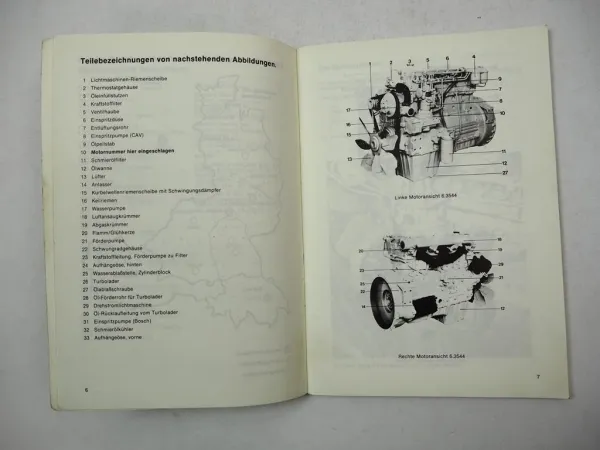 Perkins T6.3544 6.3544 6.3724 Dieselmotor Betriebsanleitung Wartung 1984