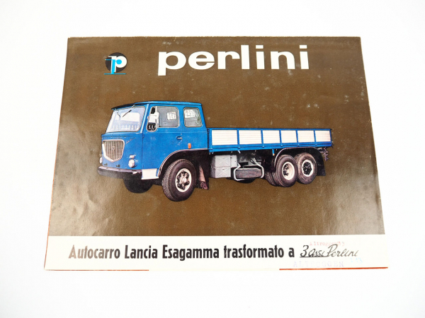 Perlini Lancia Esagamma LKW Pritschenwagen Prospekt ca. 1960er Jahre