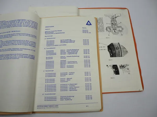 Perrot Bremsen für Nutzfahrzeuge Baumaschinen Stapler technische Beschreibung