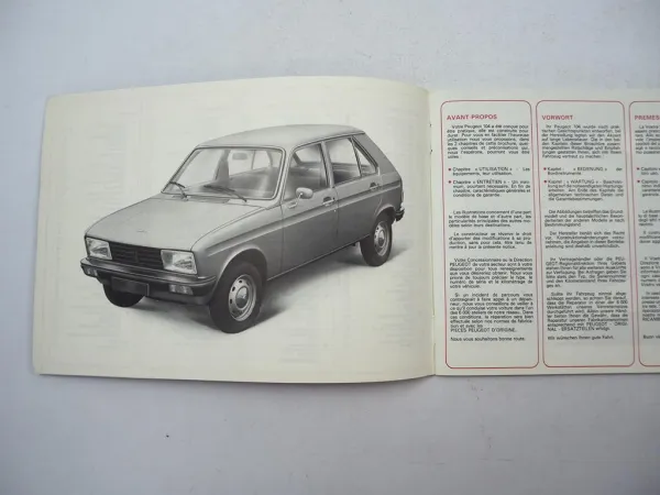 Peugeot 104 A01 A11 GL SL Betriebsanleitung Bedienungsanleitung 1977