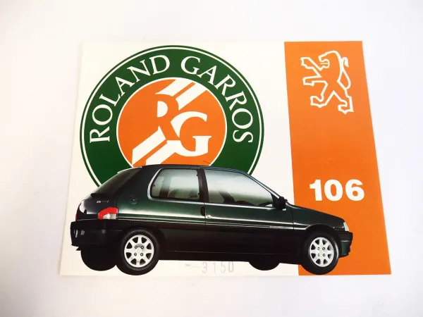 Peugeot 106 Roland Garros Prospekt Technische Daten Ausstattung MJ 1993