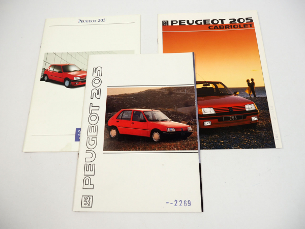 Peugeot 205 Limousine Cabrio 3x Prospekt Technische Daten Ausstattung 1986/91/93